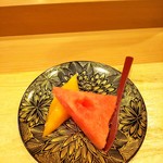 天ぷら たけうち - スイカとマンゴー