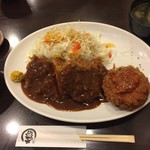とんかつ ひろ喜 - 特選ヒレとんかつ＆クリームコロッケ定食（￥1200）