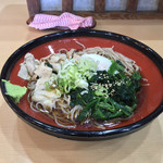 そばの神田 東一屋 - アサソバビンボー！  
      冷やし朝そば＋肉！