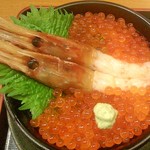 夢庵 - ぼたん海老とイクラの大量丼