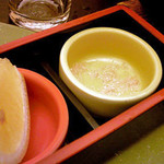 里湯昔話・雄山荘 - 揚げものはアンデス産の岩塩とレモンでさっぱりと。