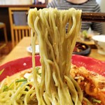 自然派中華 クイジン - 桜海老と脱皮海老入りクリーミー冷やし豆乳担々麺　麺リフト