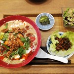自然派中華 クイジン - 季節の麺セット　桜海老と脱皮海老入りクリーミー冷やし豆乳担々麺