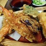 安田屋 - 天ざるの天ぷら ( 海老×2･カボチャ･ピーマン･ナス )