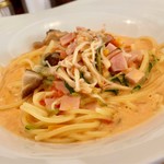 Trattoria Pippo - ロースハムとキノコのクリームソース