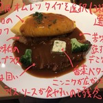 オムライス専門店 イーグル - サーロインステーキのせデミソース
                                オムレツタイプ 1750円