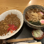 大橋屋 - ミニカツカレーライスセット 暖かいうどん 900円