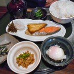 Sakeyama Masuo Shouten - 朝定食Ｂ（ご飯大盛り）