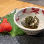 ぼちぼち - 辛子明太子と貝の肝煮