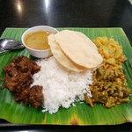 Gayatri Restaurant - 白ライス+お好み（マトン肉、インゲン総菜、野菜総菜）