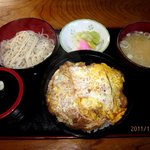 かずさ庵 - かつ丼もりそばセット！(2011,12/24)