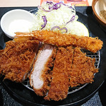 Matsunoya - 厚切りロースカツ＋海老フライ定食