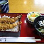 旭庵 - 車海老の天丼セット