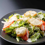 Three kinds of cheese salad (Parmesan, cottage, cream)