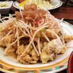 つるかめ食堂 - 肉天定食  ボリューミーで食べ応えあります☆