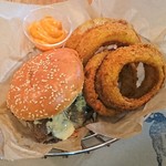 FARM BURGER - 料理写真:Farm Burger $8.99 + Onion Ring $2.49