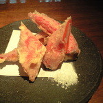 万願寺唐辛子、海老しんじょう揚