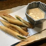 遊酒食堂 宇都宮 - アスパラの春巻揚