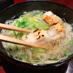 二条城ふる田 - 3.椀替:ぐじ煮麺('19.2月下旬)