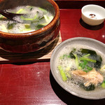 二条城ふる田 - 9.蛤 せり ワカメなどの小鍋仕立て