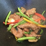 中国料理 成蹊 - 空芯菜と牛肉の炒め物