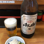 うなぎ 丸富 - ビール大＋お通し