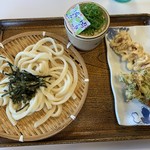 Meibutsu Udon Yokota - ざるうどん、肉だんご、桜エビねぎ【2019.6】