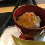 御料理 ひさまつ - 金時草 山芋 鯛のジュレ