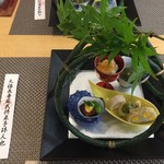 御料理 ひさまつ - 八寸 茅の輪見立て 青紅葉