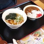 山田うどん - 朝カレー丼＋温かいうどんセット