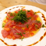 生本マグロなかおちのカルパッチョ