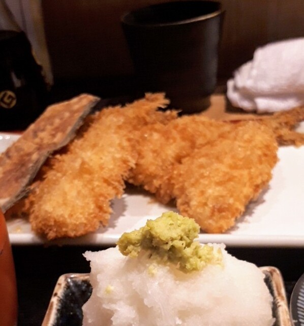日本一 とも言われる 東京で大評判のアジフライ これは美味しい 定食はお昼のみ 数量限定 By まめ田 京ばし松輪 きょうばしまつわ 京橋 割烹 小料理 食べログ