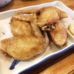 魚忠 - 手羽先の唐揚 500円('19.6月初旬)