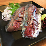 魚忠 - 鯵の造り800円('19.6月初旬)