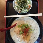 茉莉花 - 極しぼり魚介豚骨とミニからあげマヨ丼セット