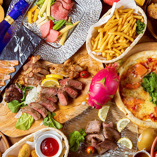 3h飲み放題 全8品 3種肉プレート 肉バルコース 5480円 4380円 500円で食べ放題 天空の雫 新宿西口 居酒屋 食べログ