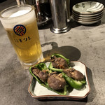 大衆酒場 モツレ - 生ビールとカキピー(^^)