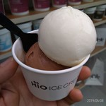 HiO ICE CREAM Atelier 自由が丘 - 十勝ジャージー牛ミルクとアロマチョコレートのダブルカップ