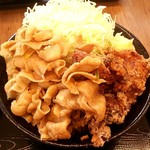 伝説のすた丼屋  - 唐揚げ合盛りすた丼