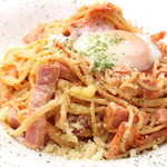 B 健康的キムチとベーコンの豆乳カルボナーラ