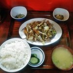 盛岡食堂 - レバ味噌炒め定食