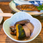 坂本小屋 - 2019.6 山菜（シイタケ、カボチャ、ゼンマイ、コンニャクの煮物）