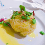 レストラン アラジン - ホタテ貝とセップ茸のキャベツ包み ゆず風味