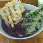 都そば - ゴボ天＆春菊そば（￥490）