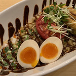 饗 くろ喜 - ヤングコーンとトマトの汁なし担々麺（1,300円）2019.6