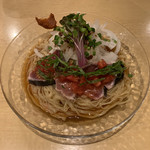 饗 くろ喜 - 初鰹の冷やし中華そば（1,300円）2019.5