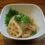 まさし - 酢物（鶏皮とレンコンの南蛮漬け）