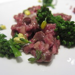 フロリレージュ - 猪のレバー、ハツ、すい臓 ごく軽く火を入れてタルタル仕立てで2