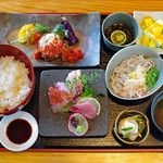 Shunjuu - ランチメニュー「肉料理とお刺身の春秋御膳」
