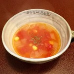 ジャム cafe 可鈴 - 【週替わりランチ(1,050円)】トウモロコシとトマトのスープ